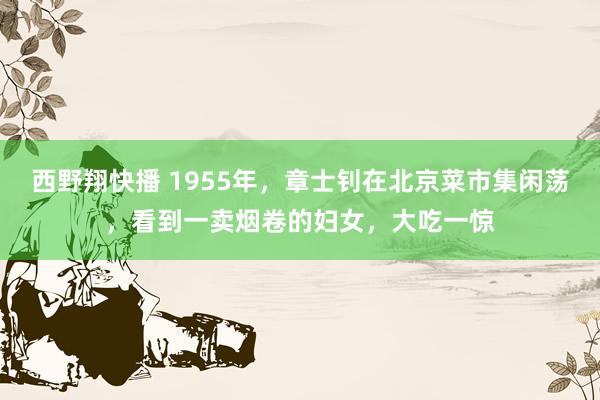 西野翔快播 1955年，章士钊在北京菜市集闲荡，看到一卖烟卷的妇女，大吃一惊
