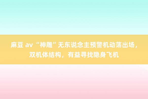 麻豆 av “神雕”无东说念主预警机动荡出场，双机体结构，有益寻找隐身飞机